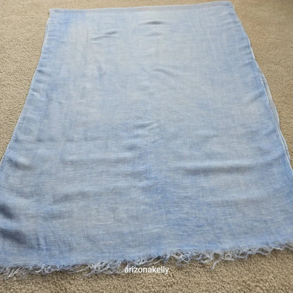Theory Linen Modal Lightweight Breezy Blue Scarf - Picture 8 of 13